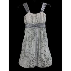 Speechless Girls 16 White Silver‎ Floral Glitter Midi Dress Formal Evening